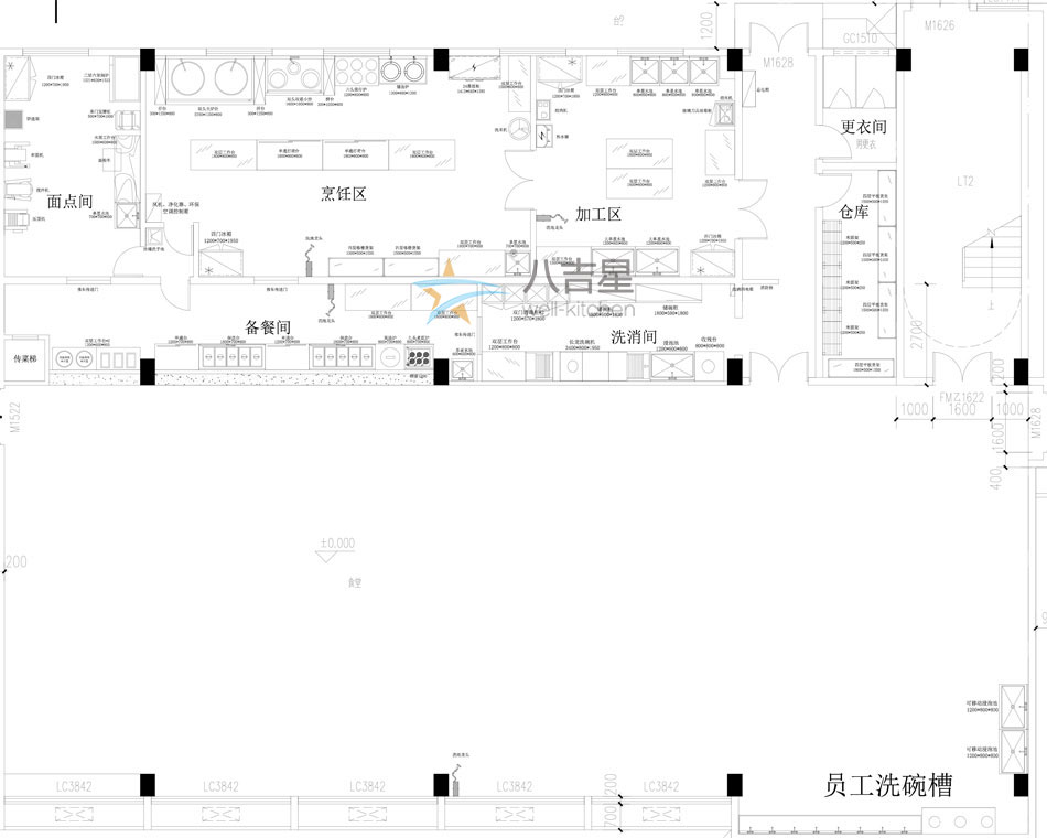 廣州新萊福食堂廚房工程設(shè)計(jì)圖