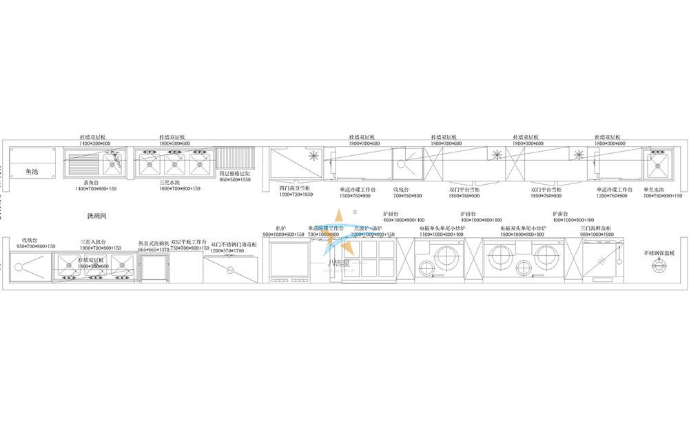 火車(chē)主題餐廳廚房工程設(shè)計(jì)圖