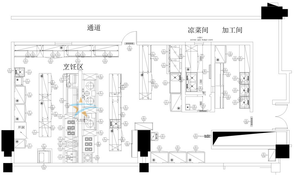 深圳帝先生高級(jí)會(huì)所廚房工程設(shè)計(jì)圖